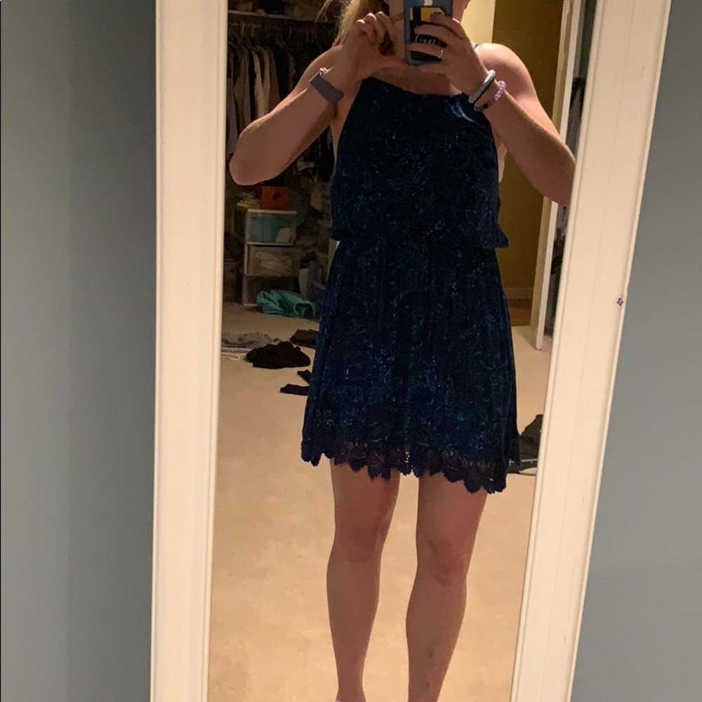 Blue and green dress!